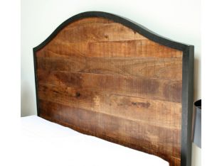 Reclaimed Wood Queen Bed with Iron Frame