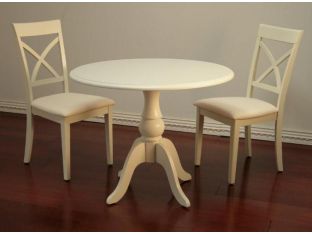Small Round Dining Table in Shore White