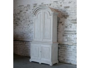 Antique White Distressed Tall Cabinet